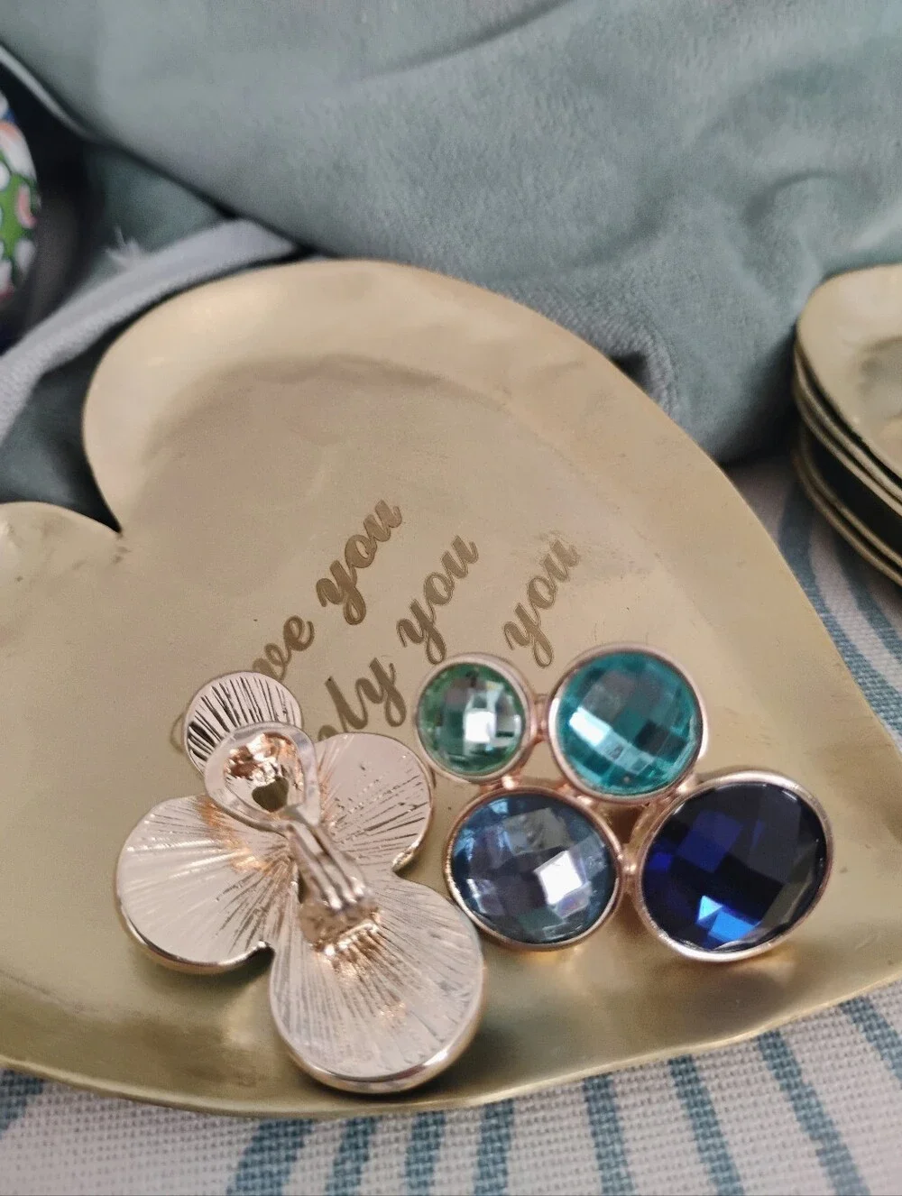 Modern, Jewel Statement Earrings, Clip On